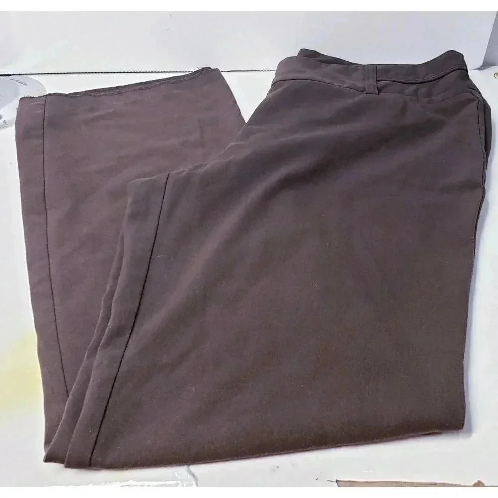 MAURICES 15/16 LONG BROWN SLACKS 34" UNHEMMED INSEAM